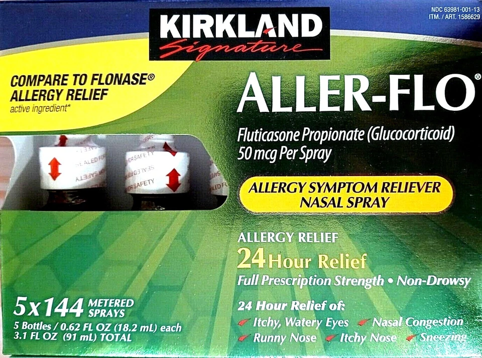 Spray nasal Kirkland Aller-Flo fluticasona flonasa alivio de alergias 15,8 ml 12/2026 Foto 1 de 3