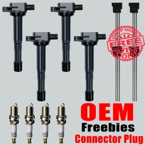 4PCS OEM Ignition Coil & 4X Spark Plugs & 4X w/plugs For Honda Accord CR-V UF311 - Picture 1 of 16