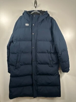 Chaqueta acolchada parka acolchada larga con capucha y cremallera completa azul marino talla XL de Levi's para mujer Foto 1 de 4