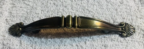 NOS Brass French Provincial Cabinet Handle Drawer Pull Antique Hardware 3”center Cover