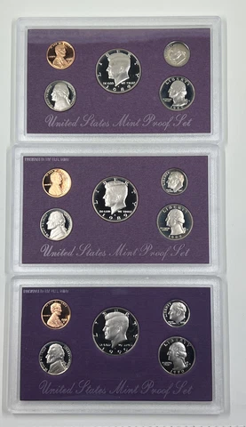 3 Beautiful US MINT Proof Sets: 1989S, 1989S, 1990S OGP LOT P5 Cover