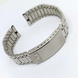 18 mm Mido Railroad Stl Stelux Stainless Steel Watch Bracelet - Picture 1 of 8