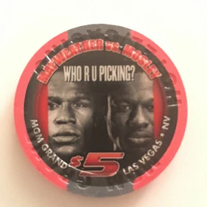 Floyd Mayweather Shane Mosley $5 MGM Grand Casino Chip 5/1/2010 - Picture 1 of 12