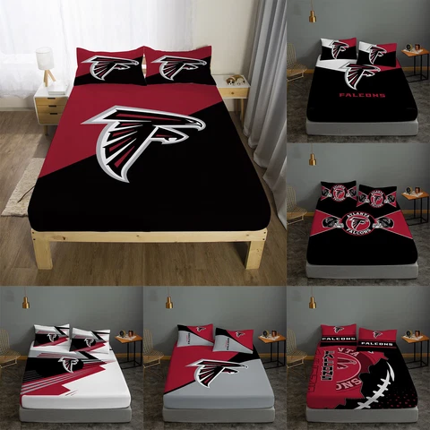 Atlanta Falcons 3Pcs Bedding Fitted Sheet Sets Durable Breathable Mattress Cover Cover
