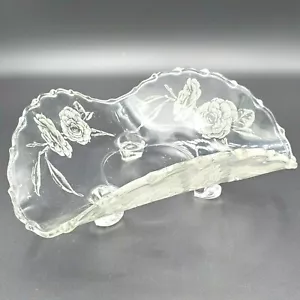 Fostoria Glass Company "Camellia" 3 footed tri-angle Dish - Picture 1 of 8