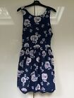 Superdry Happy Chelsea Sun/Tea Dress Navy Floral Fit & Flare Size M Next Day Pos
