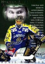 1996-97 Finnish SISU Redline Mighty Adversaries #2 Boris Rousson, Pasi Saarela