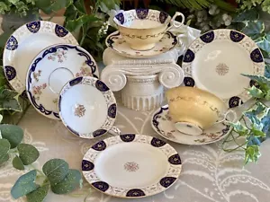 More details for antique cauldon teacups; tea plates &amp; mis-match saucers x three trios