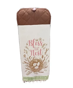 Easter Kitchen or Bathroom Towels Home Decor 16" x 26" Cotton Green Brown Spring - Picture 1 of 8