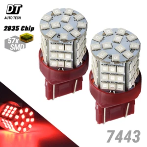 SYNETICUSA 7443 7440 7444 LED Bombillas rojas aptas para parada de freno trasero estacionamiento - Imagen 1 de 8
