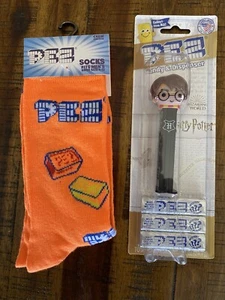 Fun! NEW Harry Potter PEZ Candy Dispenser + Orange PEZ Socks Lot! Cool! - Picture 1 of 5