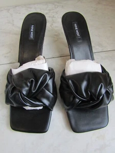 NIB Nine West Black 3" Kitten Heel Twist Knot Open Toe Women's Shoes Size 11 M - Picture 1 of 6