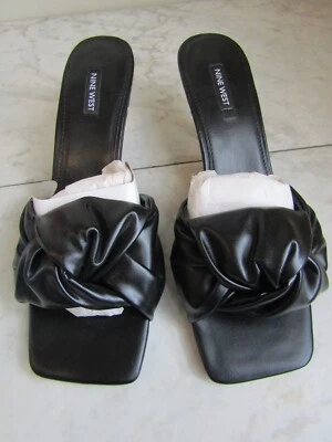 NUEVO EN CAJA Zapatos para mujer Nine West negros de 3" con nudo torcido punta abierta talla 11 M Foto 1 de 4