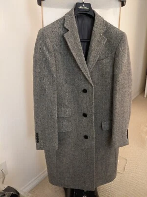 Brooks Brothers Men's Long Wool  Harris Tweed Herringbone 1818 TopCoat - Image 1 of 4