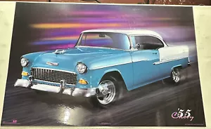 Chevrolet Bel Air 1955 póster deportivo deportivo clásico 23 x 35 - Imagen 1 de 5