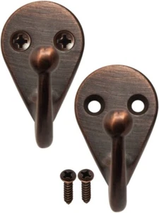 National Hardware N334-748 Basic Single Ball End Robe Hooks Antique Bronze 2PK - Picture 1 of 1