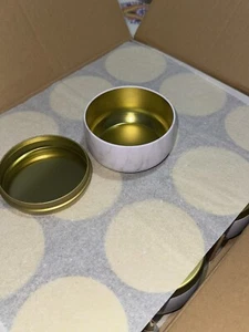 12 Hearts&Crafts Marble Candle Tins 8 oz with Lids 12 Jars Empty For Candle Jars - Picture 1 of 6