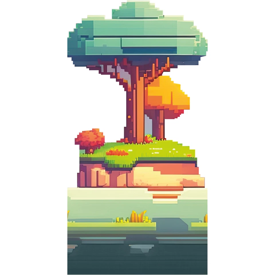 SP13377 Videojuego 8 Bit Di Oro Génesis Mina Pixel Artesanía Árbol Cartón Corte Foto 1 de 1