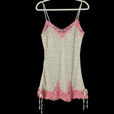 Betsey Johnson X Forever 21 Womens Coquette Fairy Floral Lace Trim Slip Dress S - Image 1 of 4
