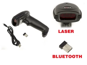 Lecteur Douchette Scanner CODE BARRE LASER SANS FIL - USB - RECHARGEABLE - Picture 1 of 2
