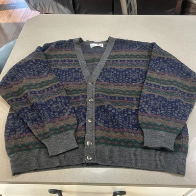 Cárdigan de Colección Florence Tricot Mezcla de Lana Preppy Abuelo Suéter Italia XL #1 Foto 1 de 4