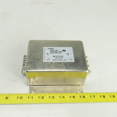 Corcom F4481 36A EMI Filter 520V Phase to Phase 300V Phase to Ground 50/60HZ - Image 1 of 4