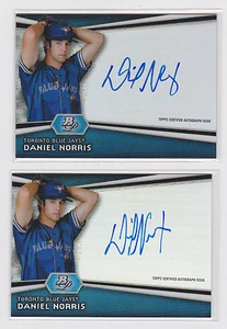 Lot of (2) 2012 Bowman Platinum Daniel Norris Auto Autograph - Picture 1 of 2