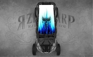 4 SEAT POLARIS RZR YAMAHA YXZ CAN-AM UNIVERSAL SKULL ROOF WRAP GRAPHIC DECAL - Foto 1 di 1
