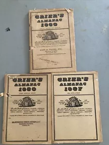 Lot 3 Grier’s Almanac 1960 1980 1987 Annual Vintage Almanacs Paperback Softcover - Foto 1 di 10