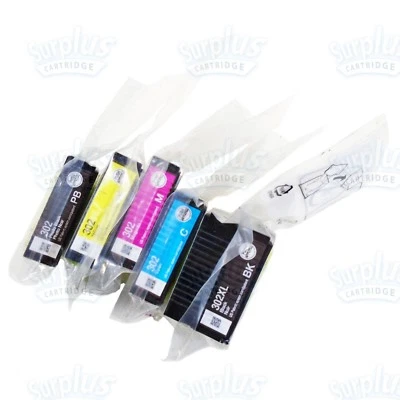 5pk Genuine Epson 302XL High Yield Black & 302 Photo+Color Ink XP6000 XP6100 - Image 1 of 4
