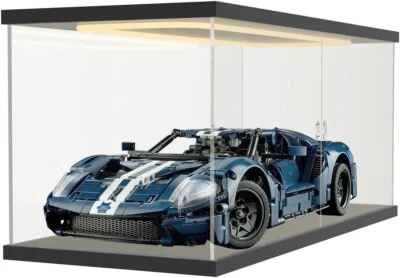 Car Display Case Acrylic 20 in x 8 in LED Light 1/10 Rack 1/12 Model Diecast Box - Image 1 of 4