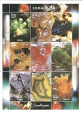 QUARTZ CALCITE DATOLITE MINERALS SOMALIA MNH STAMP SHEETLET