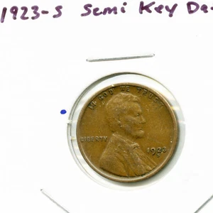 1923-S Lincoln Cent Semi Key Date F-VF - Picture 1 of 2