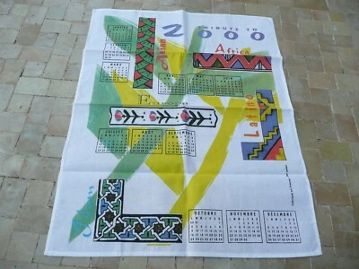torchon ancien vintage  calendrier 2000  tribute to 2000 - Photo 1/2