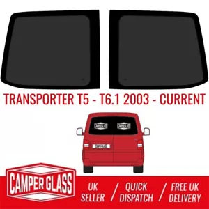 Par de ventanas de privacidad de puerta trasera de granero Transporter T5-T6.1 2003-actual - Imagen 1 de 1