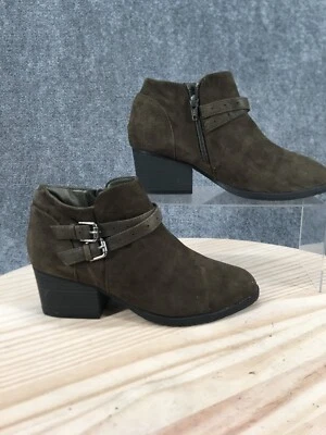 Sonoma Boots Womens 7.5 M Vitalize Esme Ankle Bootie Olive Green Block Heels - Image 1 of 4