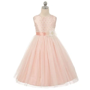 Vestido BLUSH Talla 8 Flor Niña Fiesta Cumpleaños Dama de honor Boda Recital Baile - Imagen 1 de 3