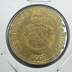 World Coin 2007 Costa Rica 100 Colones Brass Plated Steel KM#240a Uncirculated - Picture 1 of 5
