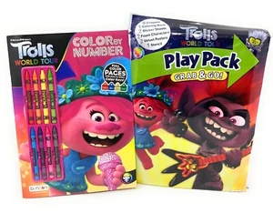 Trolls World Tour Play Pack Grab & Go And Color By Numbers Coloring Book. - Picture 1 of 2