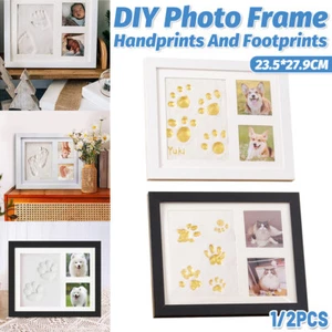 Baby Pet Handprint Footprint Picture Frame Clay Kit Newborn Hand Foot Print Gift - Picture 1 of 24