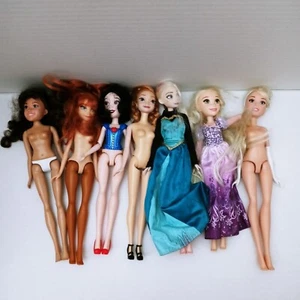 Disney Fashion Dolls Lot Of 7 Elsa Anna Snow White Cinderella Rapunzel - Picture 1 of 5