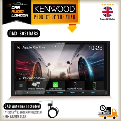 Kenwood DMX8021DABS 7" Pantalla Táctil Coche Estéreo DAB+ Inalámbrico CarPlay Android Automático Foto 1 de 4