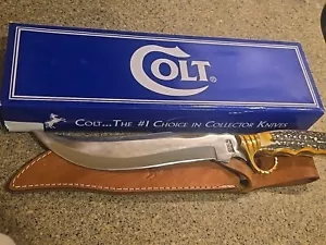 Large Colt CT837 Knife With Bone Handle And Sheath - Picture 1 of 13