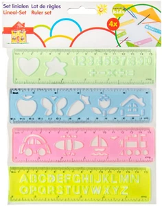 12x KINDER LINEAL ⭐️ Zeichenlineal 15cm Zeichenschablone Mal Schablone Kunstoff - Bild 1 von 1