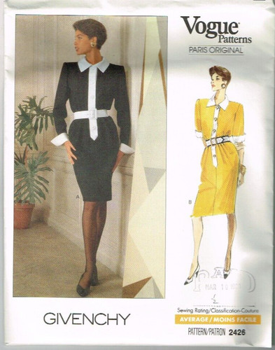 Abito foderato Givenchy Vogue Paris modello originale 2426 14 16 18 anni '90 VINTAGE UNC