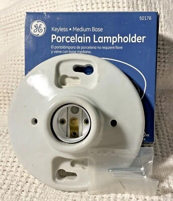 Portalámparas GE 2005 porcelana blanca sin llave base media 250 V/660 W nuevo en caja Foto 1 de 4