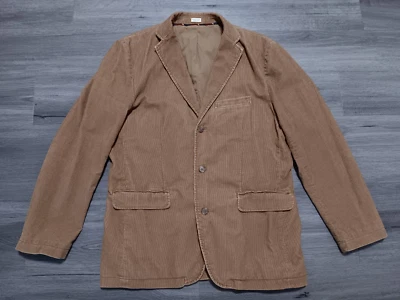 J. Abrigo deportivo Crew para hombre marrón vintage con cordón de pana sin estructura de 3 botones 44R Foto 1 de 4