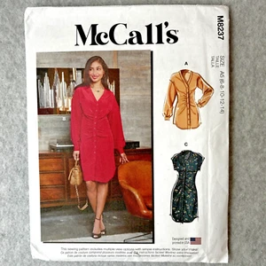 McCall's M8237 Misses Tunic and Dress Sz 6-14 Sewing Pattern Ruched Button Uncut - Picture 1 of 4