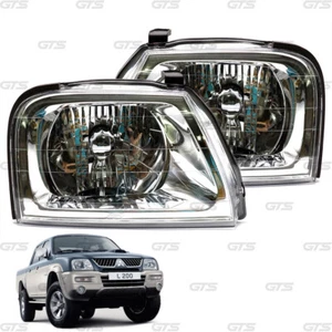 Pair Front Head Lamp Light Fits Mitsubishi L200 Strada G-Wagon 1996 2004 - Picture 1 of 8
