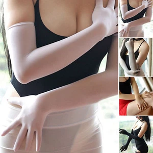 Nahtlose lange Handschuhe dehnbar Luxus Braut Fäustlinge transparent Nylon Strumpfhose Strümpfe - Bild 1 von 13